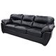 Minhas 1601 Sofa in Gell Black Leather-1