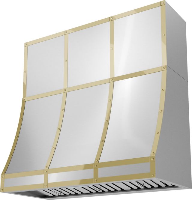 Zephyr Forte 48" x 18" Polished Gold Duct Cover Banding Kit-2