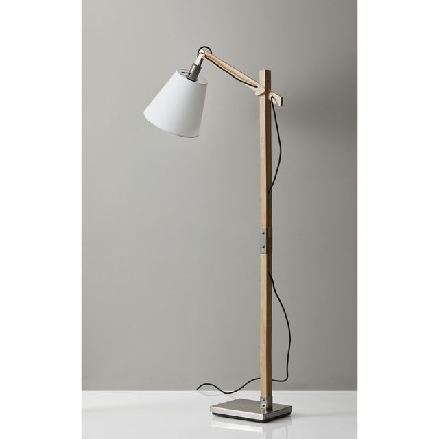 Adesso® Walden Natural Rubber Wood Floor Lamp-2