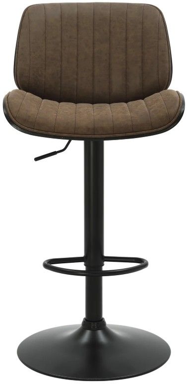 Armen Living Brock Black/Espresso/Vintage Dark Brown Barstool-2