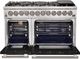 FORNO® Capriasca 48" Stainless Steel Pro Style Dual Fuel Range with Black Door-2