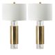 A & B Home Gold/White Crystal with Metal Table Lamp-0