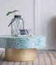 A & B Home Hyperion Blue Capiz Coffee Table with Gold Base-4