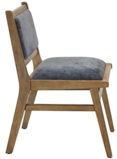 Martin Furniture Shelby Caramel/Dusty Blue Upholstered Dining Side Chair-2