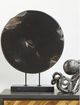 Moe's Home Collection Round Teak Wood Art Weathered Gray Small Sculpture-1
