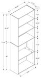 Monarch Specialties Inc. 72"H Dark Taupe 5 Shelves Bookcase-3