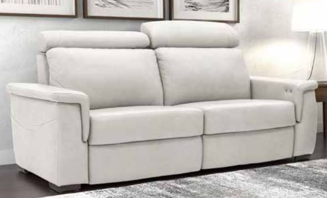 Fornirama 3785 White Reclining Condo Sofa with Adjustable Headrest-1