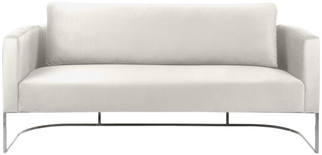 Meridian Furniture Casa Cream/Chrome Velvet Sofa-1