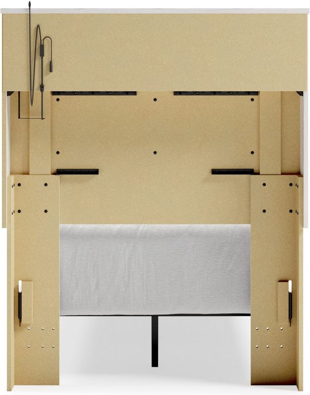 Signature Design by Ashley® Altyra White Twin Upholstered Panel Bookcase Headboard-1