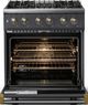 Viking® 5 Series 30" Cast Black Pro Style Dual Fuel (LP) Range with Brushed Brass Trim-1