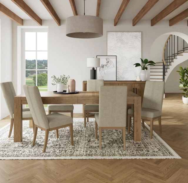 Riverside Furniture Davie Beige/Pale Oak Upholstered Dining Side Chair-1