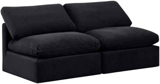 Meridian Furniture Indulge 2-Piece Black Velvet Sofa-0