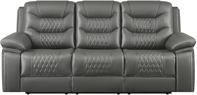 Coaster® Flamenco Charcoal Tufted Upholstered Motion Sofa-2