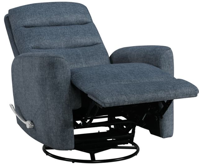 New Classic® Home Furnishings Takami Blue Manual Swivel Recliner-3