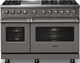 Viking® 5 Series 48" Damascus Gray Pro Style Dual Fuel (LP) Range with Polished Chrome Trim-2
