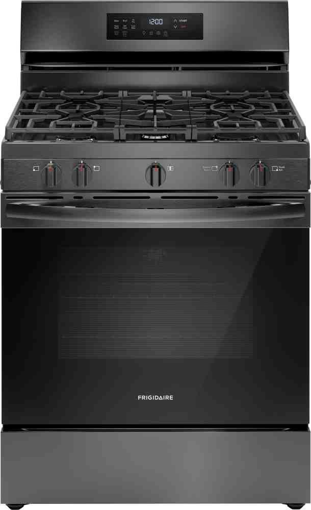 Frigidaire® 30" Smudge-Proof® Black Stainless Steel Freestanding Natural Gas Range-0