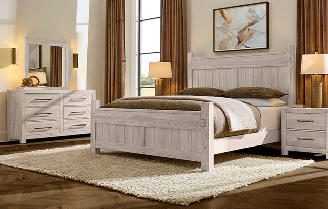Artisan & Post by Vaughan-Bassett Joinery Washed White Oak California King Poster Bed-1