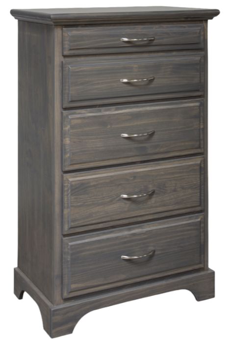 Mako Wood Furniture Symphony Gray 5-Drawer Chest-0