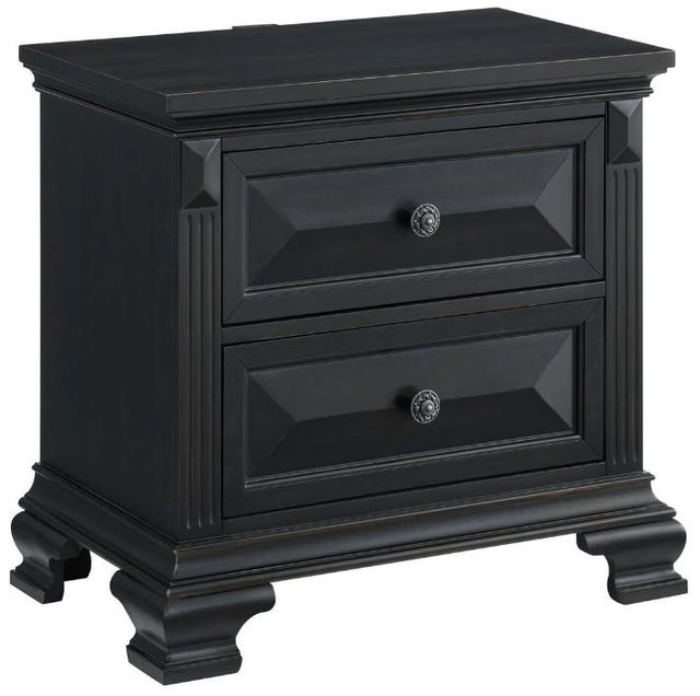 Elements International Bridgestone Black Nightstand-0