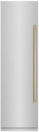 ZLINE Autograph Edition 24 in. 12.4 Cu. Ft. Column Freezer in Stainless Steel with Graphite Gray Interior and Polished Gold Accents-0