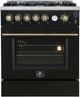 FORNO® Giovanni Series Alta Qualita 30" Black Pro Style Gas Range-0