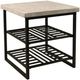 Riverside Furniture Capri Alabaster Travertine Side Table with Black Base-0