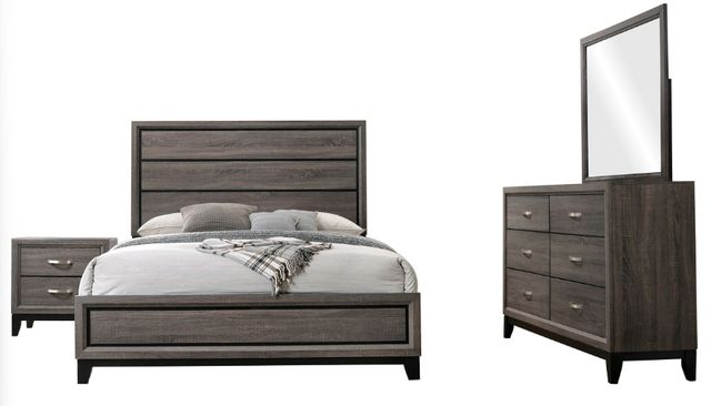 Coaster® Watson 4-Piece Gray Oak Queen Panel Bedroom Set-0