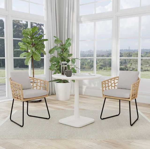 Classic Home Paulina White 31" Outdoor Concrete Dining Table-1