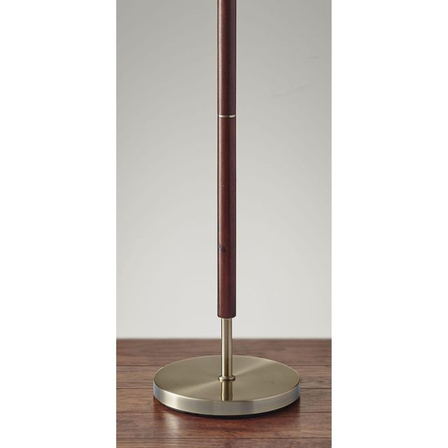 Adesso® Hamilton Walnut/Antique Brass Floor Lamp-1
