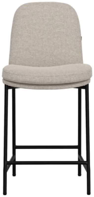 International Furniture Direct Seating Blacksmithing Matte Black/Ivory Bar Stool-2