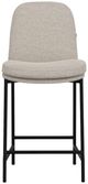 International Furniture Direct Seating Blacksmithing Matte Black/Ivory Bar Stool-2