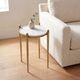 Uttermost® Nahunta White Accent Table with Antique Brass Base-1
