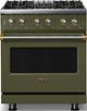 Viking® 5 Series 30" Martini Pro Style Dual Fuel (NG) Range with Brushed Brass Trim-0