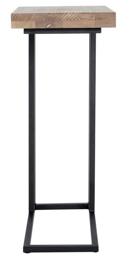 Moe's Home Collection Mila Natural C-Table with Black Metal Base-2