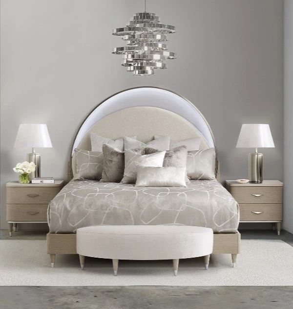 Michael Amini® Eclipse Ivory/Moonlight Bench-1
