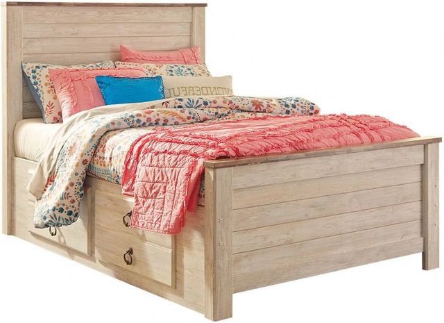Signature Design by Ashley® Willowton Whitewash Full Panel Storage Bed-0