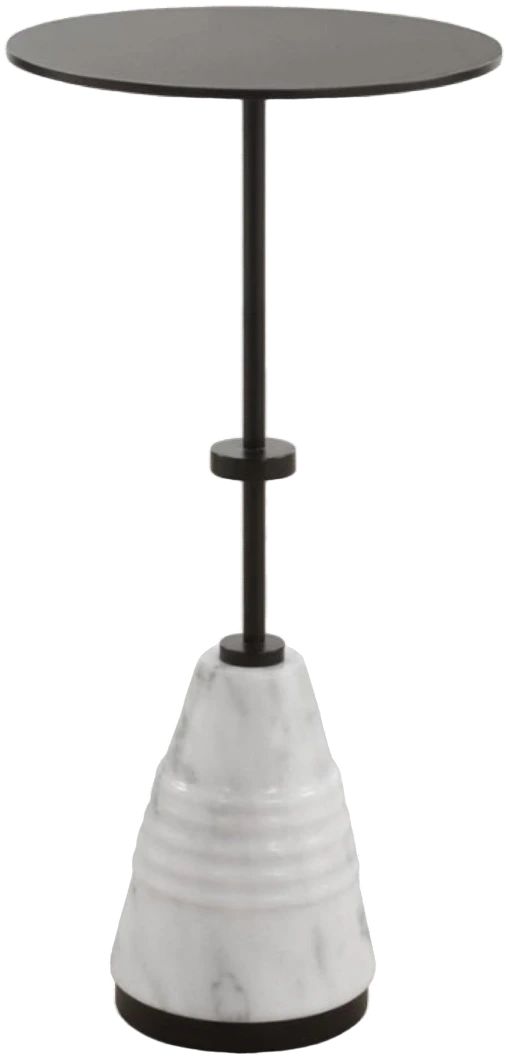 Uttermost® Kincaid Black Top Drink Table with White Base-0