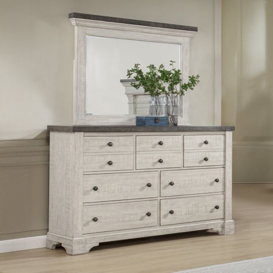 New Classic® Home Furnishings Augusta Rustic White Dresser and Mirror-1