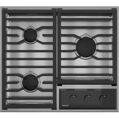 Wolf® 24" Stainless Steel Transitional Liquid Propane Cooktop-0