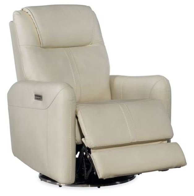 Hooker® Furniture RC Steffen Aline Snow Swivel Power Recliner with Power Headrest-1