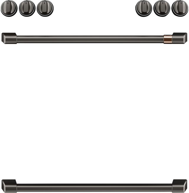 Café™ Brushed Black Front Control Induction Knobs and Handle Kit-0