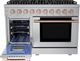 Hauslane HausPro 48" Stainless Steel Pro-Style Gas Range with Rose Gold Knobs-2