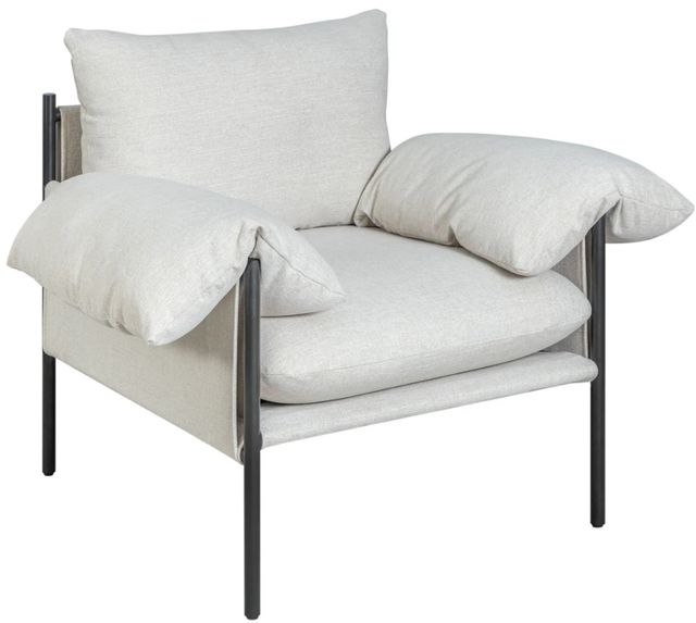 Armen Living Bloom Black/Soft Oat Chair-0