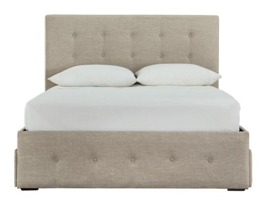 Signature Design by Ashley® Gladdinson Gray Queen Upholstered Storage Bed-1