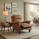 Liberty Furniture Raleigh York Chestnut Leather Manual Pushback Recliner-2
