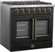 FORNO® Galiano Series Alta Qualita 36" Black Pro Style Gas Range-1