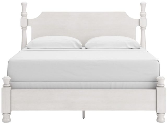 Signature Design by Ashley® Rowlenstown Antique White King Poster Bed-2