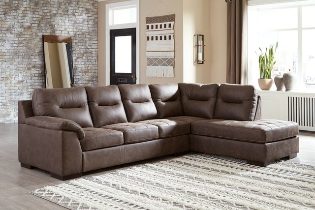 Signature Design by Ashley® Maderla 2-Piece Walnut Right-Arm Facing Sofa Sectional and Chaise-3