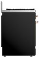 Ilve® Majestic III 30" Glossy Black Pro Style Dual Fuel Liquid Propane Range with 5 Black Brass Burners and Copper Trim-4