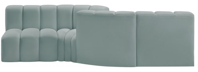 Meridian Furniture Arc 4-Piece Mint Green Vegan Leather Sectional-1